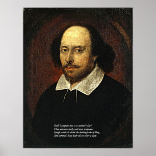 First 4 Lines of Sonnet # 18 by Shakespeare Poster