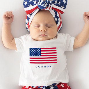 First 4th Of July Stars And Stripes American Flag Baby T-Shirt