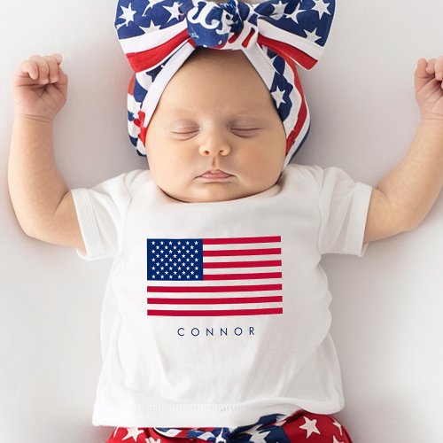 First 4th Of July Stars And Stripes American Flag Baby T_Shirt