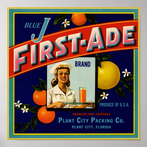 First_Ade Oranges packing label Poster