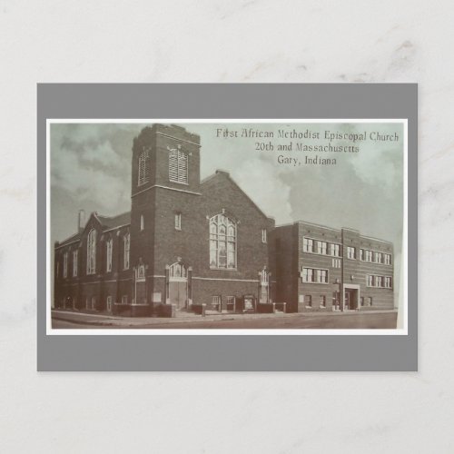 First African Methodist_Episcopal Church Gary IN Postcard
