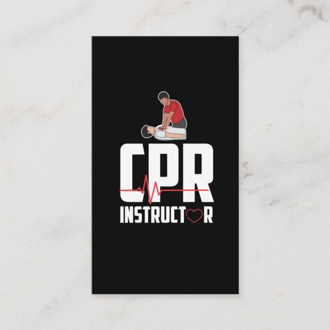 First Aid Ambulance Certified CPR Instructor Business Card (Front)