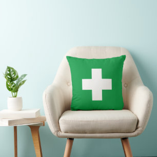 First Aid - Ambulance, Field Nurse, Scouts camp Throw Pillow