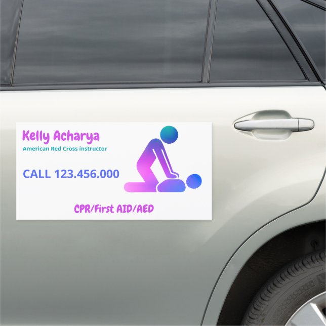 👩‍⚕️ First Aid CPR Instructor Business Car Magnet (In Situ)
