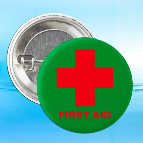 First Aid Cross _ Ambulance Doctor field green Button