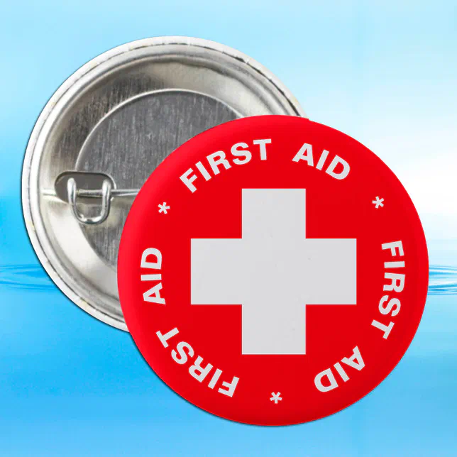 First Aid (Cross) - Ambulance, Help, Doctor Button | Zazzle