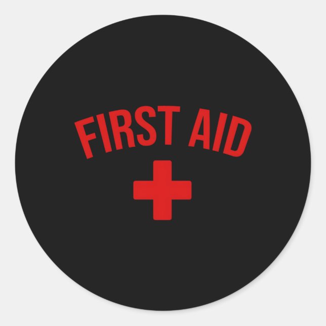 First Aid Cross Medic Emergency Staff Uniform Classic Round Sticker (Front)