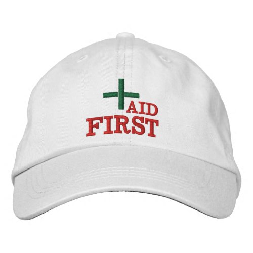 First Aid embroidered baseball cap Green  White