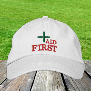 First Aid embroidered baseball cap Green / White