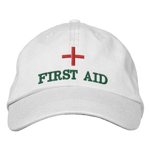 First Aid embroidered baseball cap Red  green