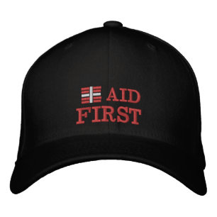 First Aid embroidered Trucker hat Red / B ack