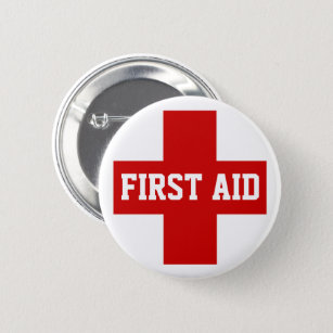 First Aid Emergency Customized White & Red Event Button
