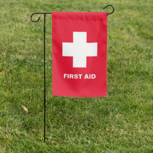 First Aid & Emergency Flag, Help Point / Events Garden Flag