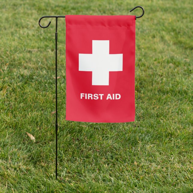 First Aid & Emergency Flag, Help Point / Events Garden Flag (In SItu)