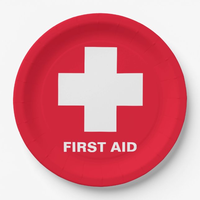First Aid & Emergency Party Help / events Paper Pl Paper Plates (Front)