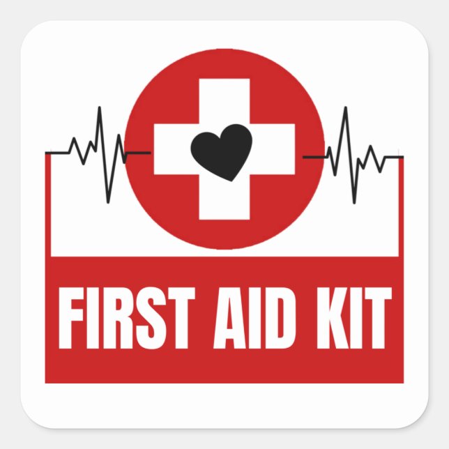First Aid & Emergency  Square Sticker (Front)