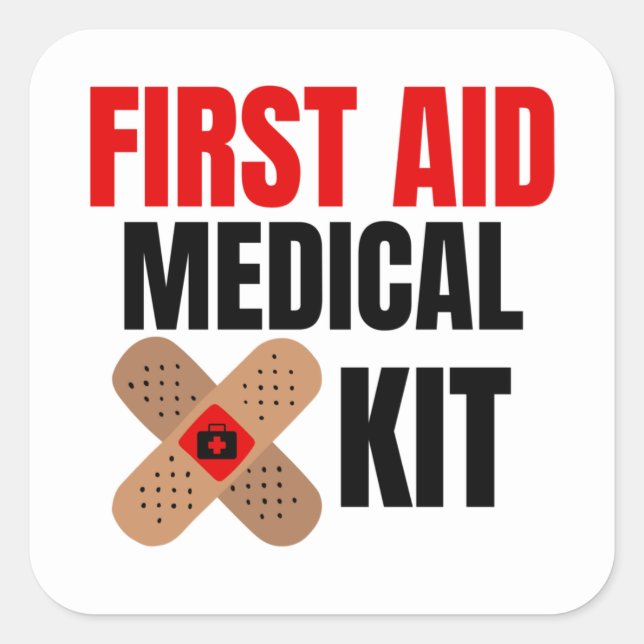 First Aid & Emergency  Square Sticker (Front)