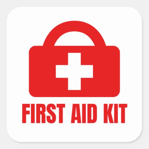 First Aid  Emergency  Square Sticker