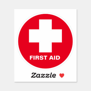 Emergency First AID KIT Vinyl Sticker Decal Sign SIZES Health Safety Green Cross 