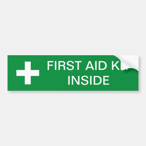 First Aid Kit Inside Car Bumper Sticker