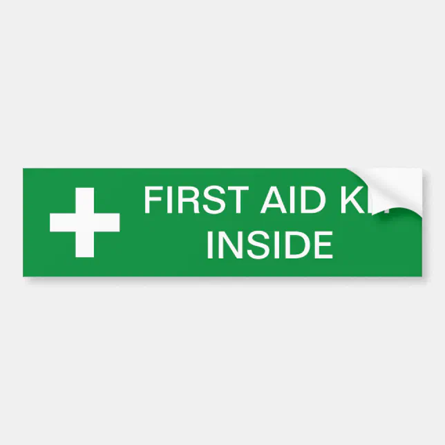 First Aid Kit Inside Car Bumper Sticker | Zazzle