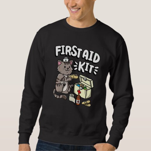 First Aid Kit Kitty Cat Medical Doctor Nurse Sweatshirt