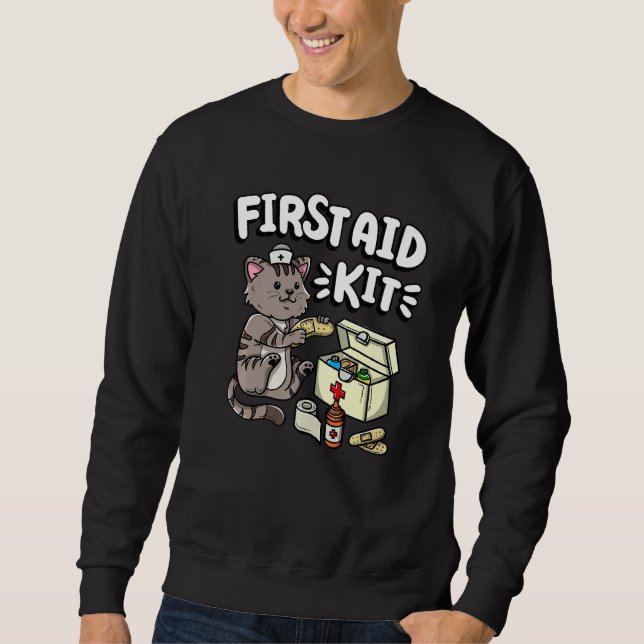 First Aid Kit Kitty Cat Medical Doctor Nurse Sweatshirt (Front)