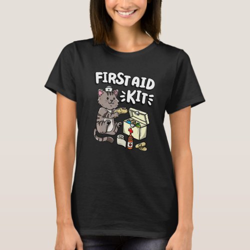 First Aid Kit Kitty Cat Medical Doctor Nurse T_Shirt