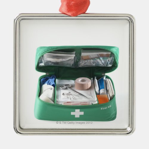 First aid kit metal ornament