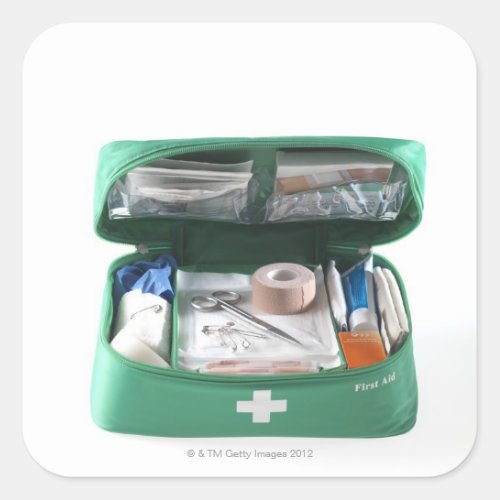 First aid kit square sticker