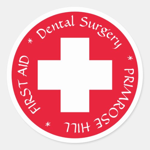 First Aid _ Medic cross _ Ambulance Dental Help Classic Round Sticker