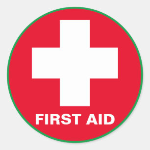 First Aid - Medic (cross) - Ambulance, Dental Help Classic Round Sticker