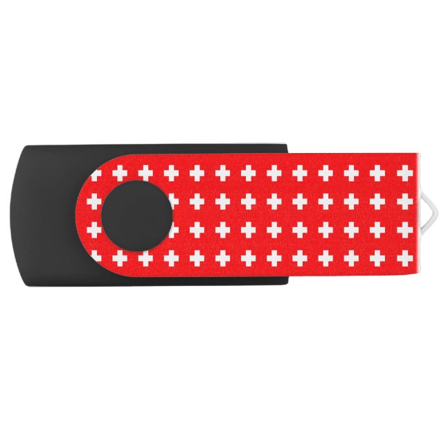 First Aid, Medic (cross), Help / Swiss Flag Flash Drive (Front)