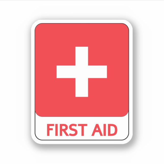 FIRST AID MEDICAL BOX STICKER FOR EMERGENCY (Front)