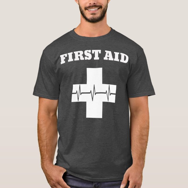 First Aid   Red Cross Emergency Lifeguard Staff T-Shirt (Front)