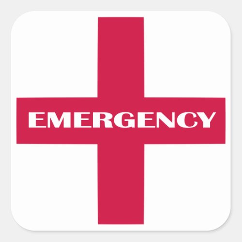 First Aid Supplies  Emergency Kit Square Sticker