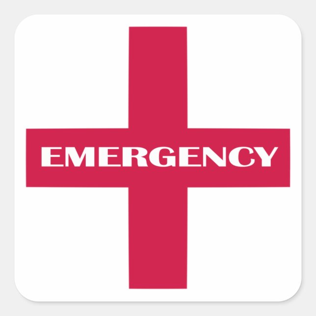 First Aid Supplies / Emergency Kit Square Sticker (Front)