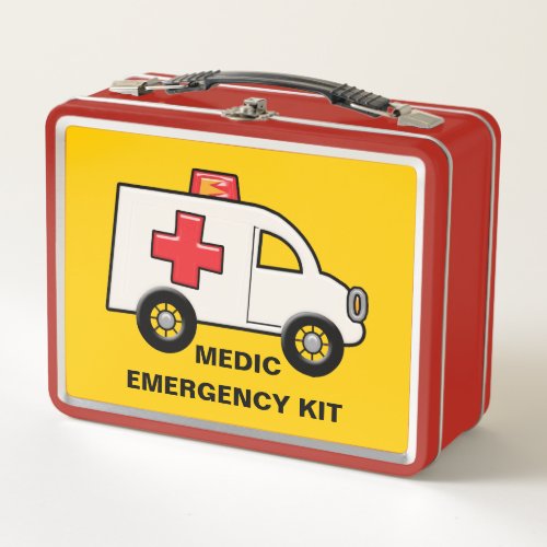 First Aid Supply Carrier Metal Lunch Box