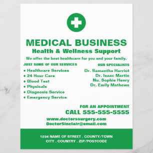 First Aid Symbol, General Practitioner, Nurse Flyer