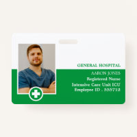 First Aid Symbol, Photo Medical ID Badge