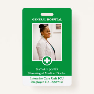 First Aid Symbol, Photo Medical ID Badge