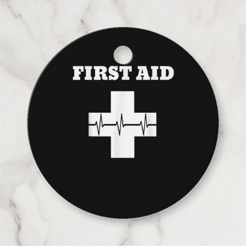 First Aid TShirt  Red Cross Emergency Lifeguard St Favor Tags