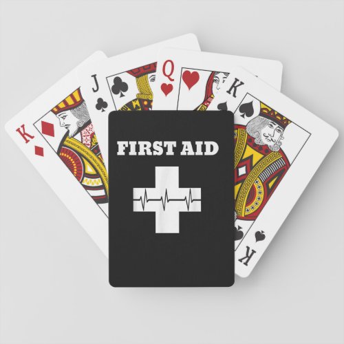First Aid TShirt  Red Cross Emergency Lifeguard St Playing Cards