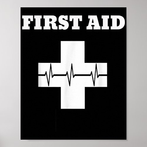 First Aid TShirt  Red Cross Emergency Lifeguard St Poster