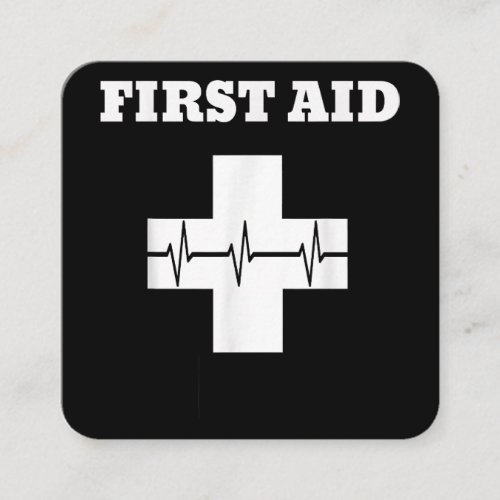 First Aid TShirt  Red Cross Emergency Lifeguard St Square Business Card