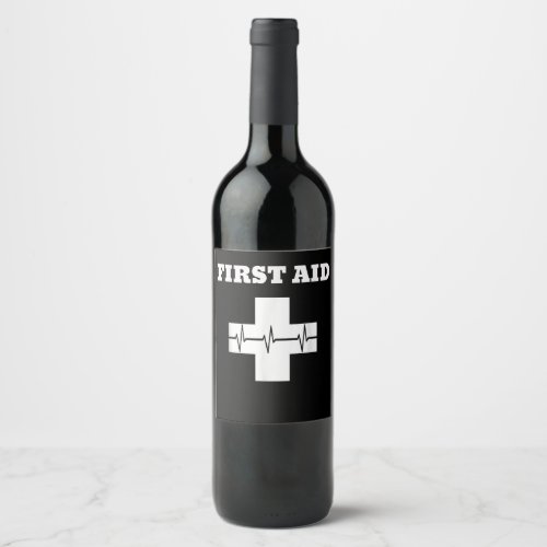 First Aid TShirt  Red Cross Emergency Lifeguard St Wine Label