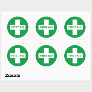 First Aid (White Cross) - Ambulance, Help, Doctor  Square Sticker