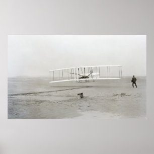 FIRST AIRCRAFT FLIGHT- Wright Bros 1903 Poster