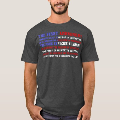 First Amendment American Pride USA Flag  T_Shirt