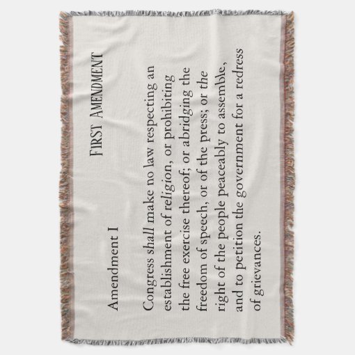 First Amendment Constitution Freedom of Speech Throw Blanket Zazzle